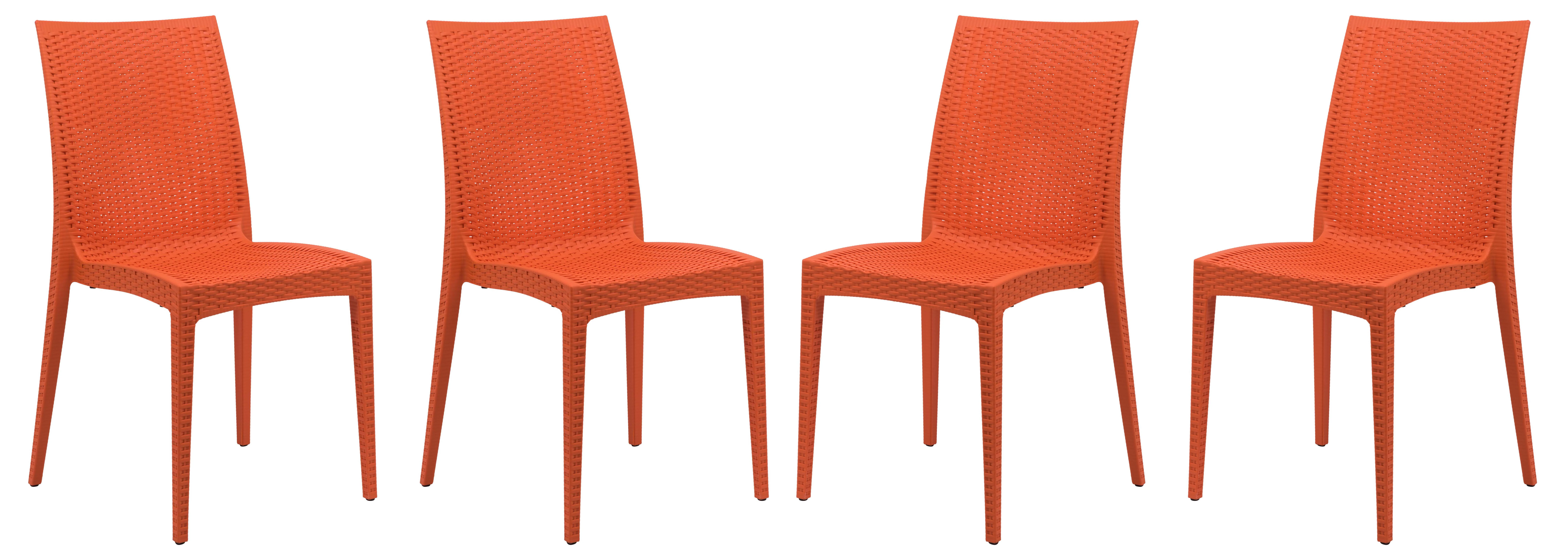 Weave Mace Indoor/Outdoor Dining Chair (Armless), Set of 4
